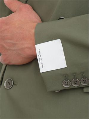 Giacca doppiopetto Paolo Pecora in misto cotone verde in UOMO