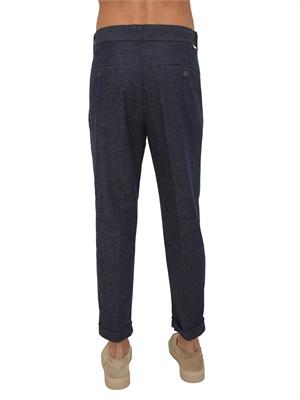 Pantaloni Paolo Pecora in denim e lino blu in UOMO