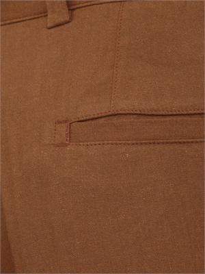 Pantaloni Paolo Pecora in lino e viscosa marroni in UOMO