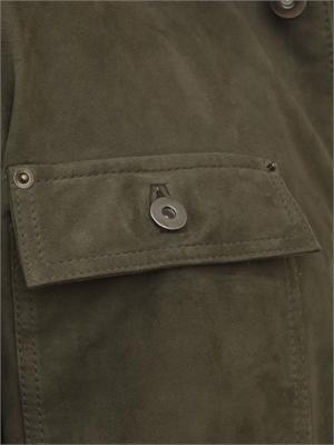 Giubbotto Paolo Pecora in pelle scamosciata verde in UOMO