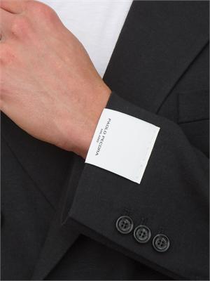 Giacca doppiopetto Paolo Pecora in lino e cotone nero in UOMO