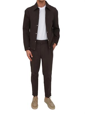 Giacca camicia Paolo Pecora in cotone marrone in UOMO