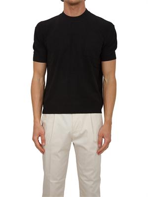 Maglia a maniche corte Paolo Pecora in seta nera in UOMO