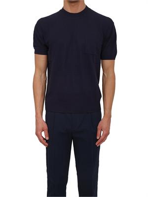 Maglia a maniche corte Paolo Pecora in seta blu in UOMO