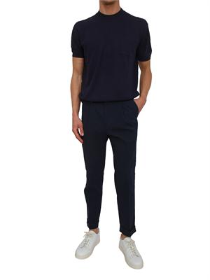 Maglia a maniche corte Paolo Pecora in seta blu in UOMO