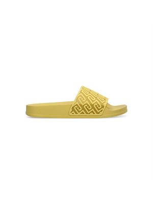 Ciabatte Liu Jo donna giallo lime con maxi fascia logo all over in DONNA