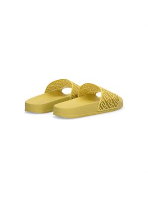 Ciabatte Liu Jo donna giallo lime con maxi fascia logo all over in DONNA