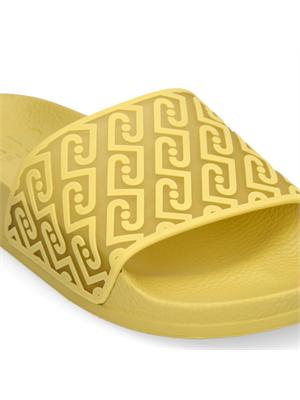 Ciabatte Liu Jo donna giallo lime con maxi fascia logo all over in DONNA