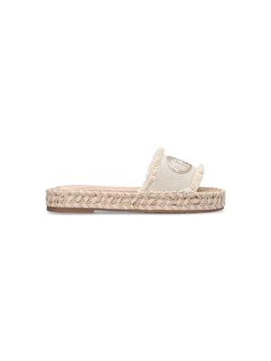 Ciabatte Liu Jo donna in denim jacquard logo con logo a contrasto in DONNA