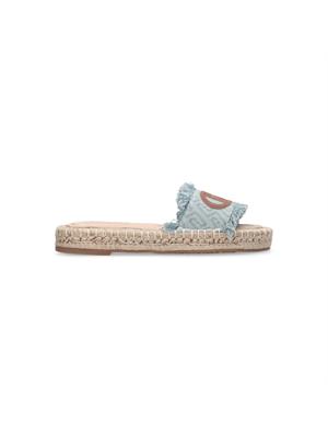 Ciabatte Liu Jo donna in denim jacquard logo con logo a contrasto in DONNA