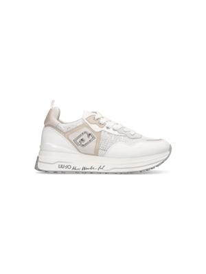 Sneakers Liu Jo donna in pelle bianca con inserti paillettes e suede in DONNA
