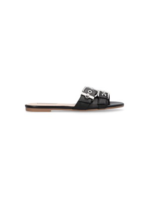 Ciabatte Liu Jo donna in pelle nera con cinturini in DONNA