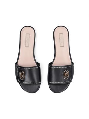 Ciabatte flat Liu Jo donna in pelle nera in DONNA