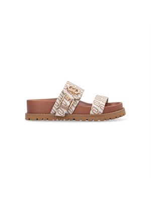 Sandali Liu Jo donna in tessuto avorio logo jacquard all over in DONNA