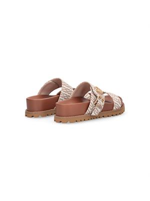 Sandali Liu Jo donna in tessuto avorio logo jacquard all over in DONNA
