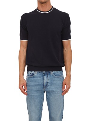 Maglia blu Paolo Pecora in cotone in UOMO