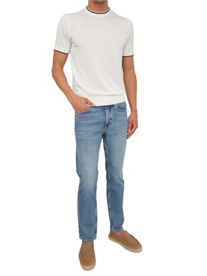 T-shirt maglia bianca Paolo Pecora cotone e seta in UOMO