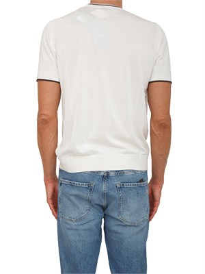 T-shirt maglia bianca Paolo Pecora cotone e seta in UOMO