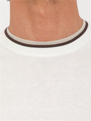 T-shirt maglia bianca Paolo Pecora cotone e seta in UOMO