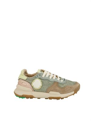 Chacrona Linen Satorisan in lino verde e pelle multicolor in DONNA
