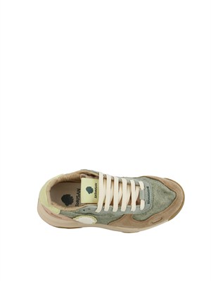 Chacrona Linen Satorisan in lino verde e pelle multicolor in DONNA
