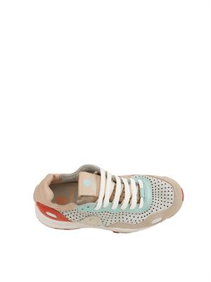 Sneakers Chacrona Satorisan in pelle ecru multicolor in DONNA