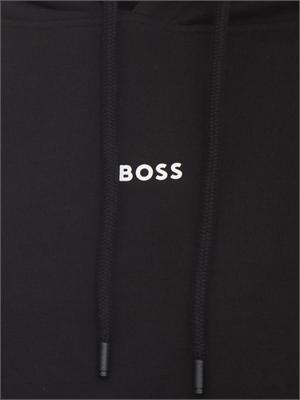 Felpa nera BOSS uomo in cotone in UOMO