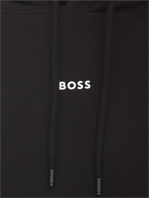Felpa nera BOSS uomo in cotone in UOMO