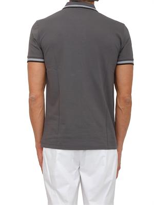 Polo Boss uomo in cotone elasticizzato grigio con profili in UOMO