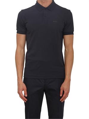 Polo blu Boss uomo in pregiato cotone in UOMO