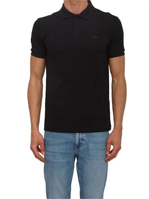 Polo nera Boss uomo in pregiato cotone in UOMO