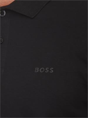 Polo nera Boss uomo in pregiato cotone in UOMO