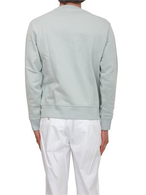 Felpa Boss uomo in cotone verde acqua in UOMO