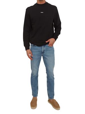Felpa nera Boss uomo in cotone in UOMO