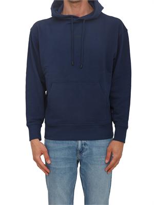 Felpa blu BOSS uomo in cotone in UOMO