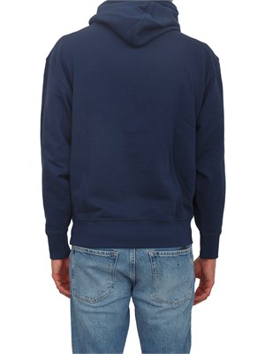Felpa blu BOSS uomo in cotone in UOMO