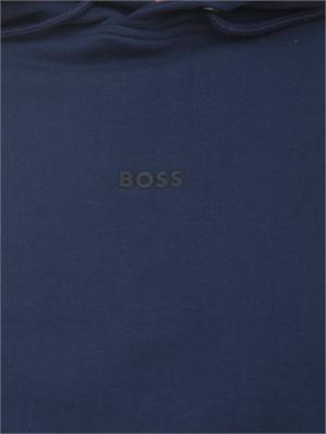 Felpa blu BOSS uomo in cotone in UOMO
