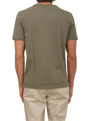 T-shirt BOSS uomo in cotone elasticizzato verde in UOMO