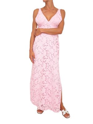 Abito lungo Michael Michael Kors in pizzo rosa in DONNA