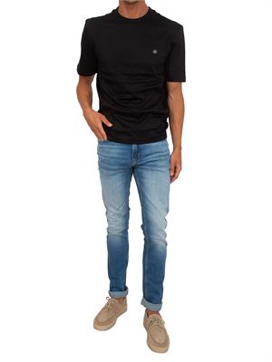 T-shirt BOSS uomo in cotone mercerizzato nero in UOMO