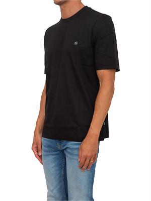 T-shirt BOSS uomo in cotone mercerizzato nero in UOMO