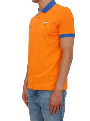 Polo BOSS uomo in cotone arancione patch bandiera in UOMO