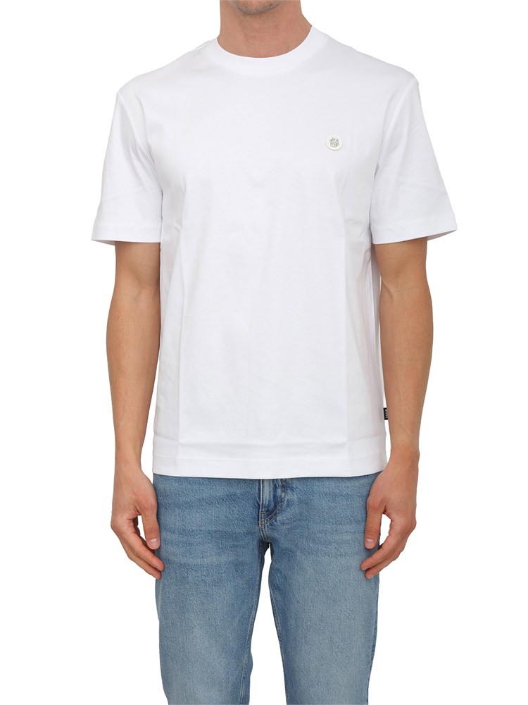 T-shirt BOSS uomo in cotone mercerizzato bianco
