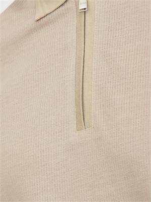 Polo BOSS uomo in cotone mercerizzato beige in UOMO