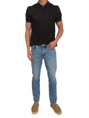 Polo nera BOSS uomo in cotone mercerizzato in UOMO