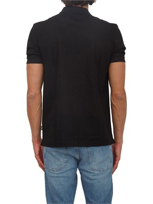 Polo nera BOSS uomo in cotone mercerizzato in UOMO