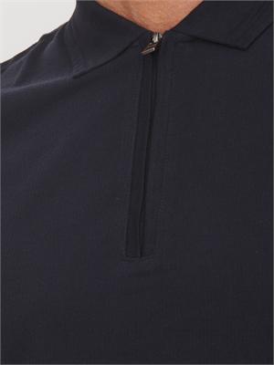 Polo blu BOSS uomo in cotone mercerizzato in UOMO