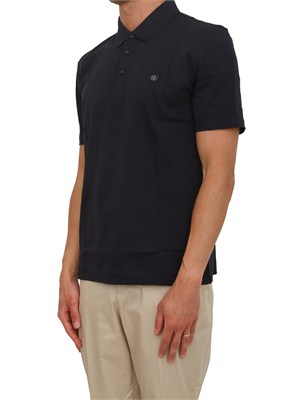 Polo blu BOSS uomo in cotone mercerizzato in UOMO