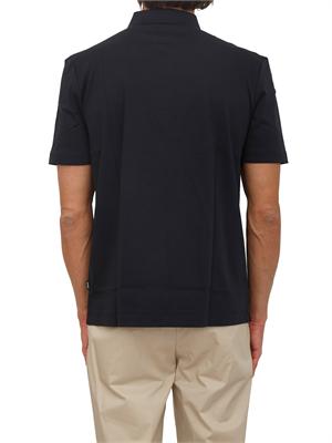 Polo blu BOSS uomo in cotone mercerizzato in UOMO