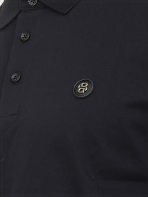 Polo blu BOSS uomo in cotone mercerizzato in UOMO